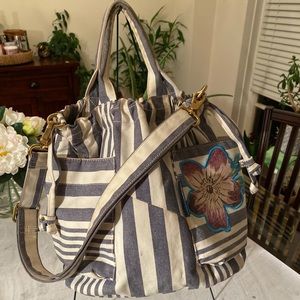 Marc by Marc Jacobs striped bag with hibiscus
